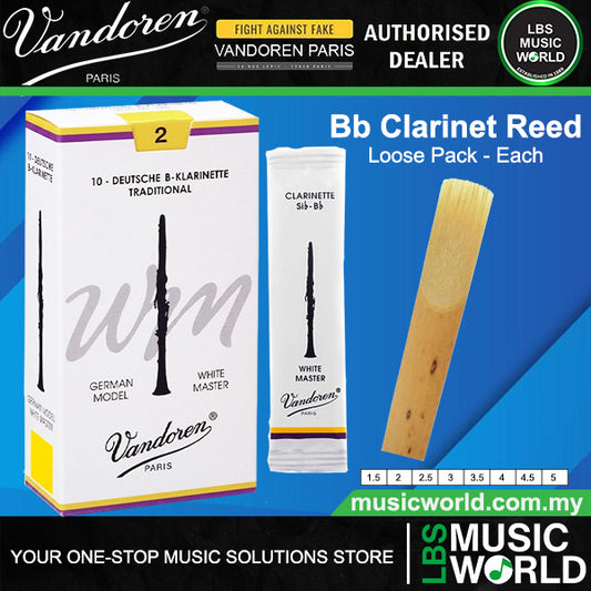Vandoren Paris Bb German Clarinet White Master Reed Loose Pack - 1 Each