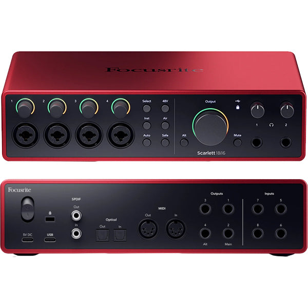 Focusrite Scarlett 18i16 4th Gen 18 In 16 Out USB Audio Interface with Software