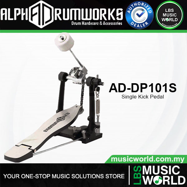 Alpha Drumworks AD-DP101S Single Chain Pedal Drum Kick (ADDP101S)