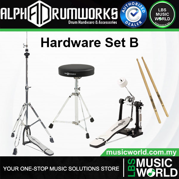 Alpha Drumworks Heavy Duty Hardware Set Package All in One for Drummer