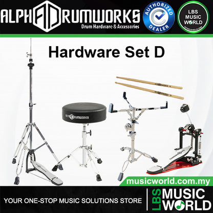 Alpha Drumworks Heavy Duty Hardware Set Package All in One for Drummer