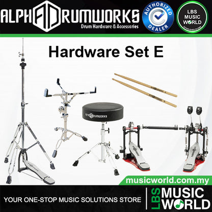 Alpha Drumworks Heavy Duty Hardware Set Package All in One for Drummer