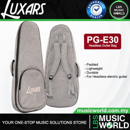 Luxars PG-E30 Headless Electric Guitar Padded Bag - Gray (PGE30)