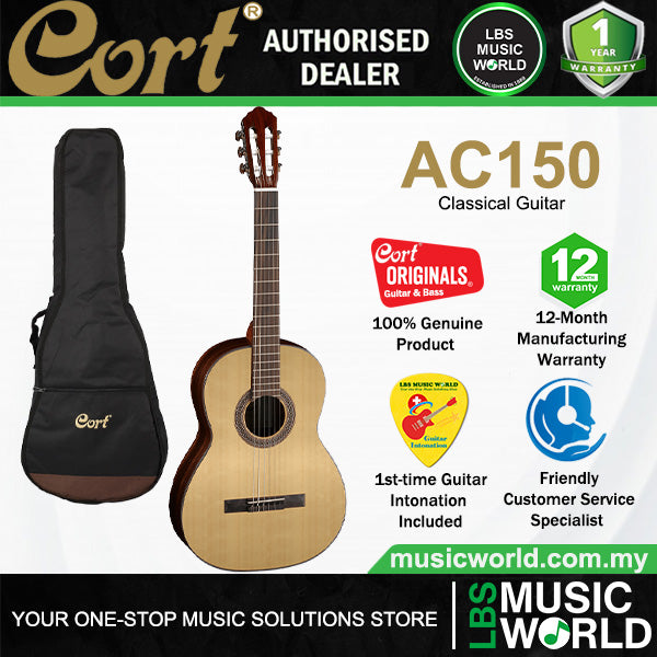 Cort AC150 Classic Body Spruce Top Classical Guitar - Natural Gloss