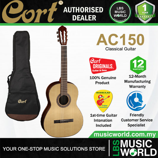 Cort AC150 Classic Body Spruce Top Classical Guitar - Natural Gloss