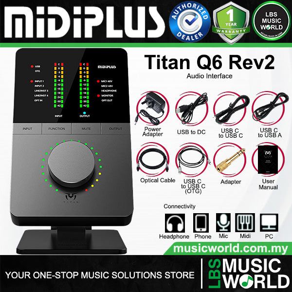 Midiplus TITAN Q6 Rev2 Multi Function USB Audio Interface with OTG Port