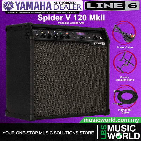 Line 6 Spider V 120 MkII 120 Watt 1X12 Inch Modeling Combo Electric Guitar Amplifier with 200 Amp Preset (V120)