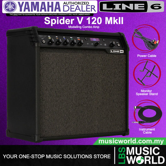 Line 6 Spider V 120 MkII 120 Watt 1X12 Inch Modeling Combo Electric Guitar Amplifier with 200 Amp Preset (V120)