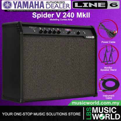 Line 6 Spider V 240 MkII 240 Watt 2X12 Inch Modeling Combo Electric Guitar Amplifier with 200 Amp Preset (V2 MkII 240 Watt 2X12 Inch Modeling Combo Electric Guitar Amplifier with 200 Amp Preset (V240)
