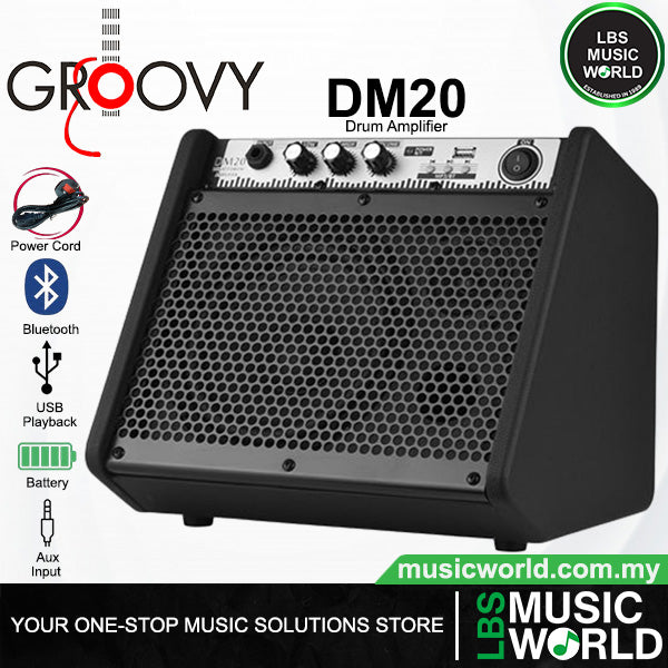 Groovy DM20 20 Watt 6.5 Inch Electronic Drum Amplifier with Bluetooth