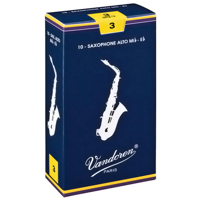 Vandoren Paris Alto Saxophone Traditional Reed Box of 10 - 1.0/ 1.5/ 2.0/ 2.5/ 3.0/ 3.5/ 4.0/ 4.5/ 5.0