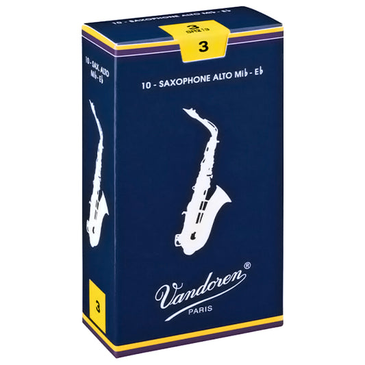 Vandoren Paris Alto Saxophone Traditional Reed Box of 10 - 1.0/ 1.5/ 2.0/ 2.5/ 3.0/ 3.5/ 4.0/ 4.5/ 5.0