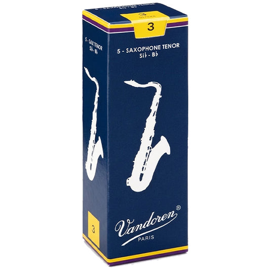 Vandoren Paris Tenor Saxophone Traditional Reed Box of 5 - 1.0/ 1.5/ 2.0/ 2.5/ 3.0/ 3.5/ 4.0/ 4.5/ 5.0