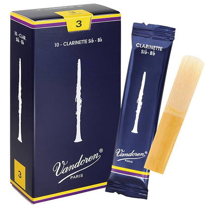Vandoren Paris Bb Clarinet Traditional Reed Box of 10 - 1.0/ 1.5/ 2.0/ 2.5/ 3.0/ 3.5/ 4.0/ 4.5/ 5.0
