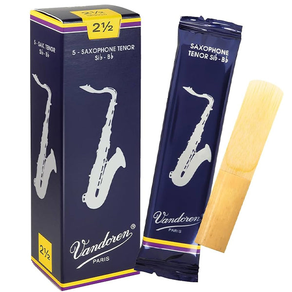 Vandoren Paris Tenor Saxophone Traditional Reed Box of 5 - 1.0/ 1.5/ 2.0/ 2.5/ 3.0/ 3.5/ 4.0/ 4.5/ 5.0