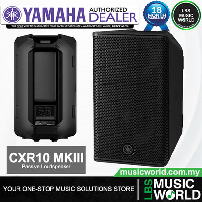 Yamaha CXR10 MK3 1100 Watt 10 Inch Passive Loudspeaker with Cables and Stands (CXR10 MKIII)