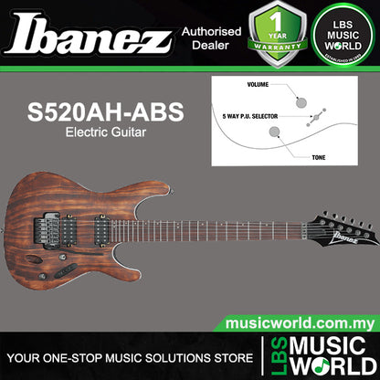 Ibanez S520AH Ash Body Rosewood Fretboard Electric Guitar with HH Pickup