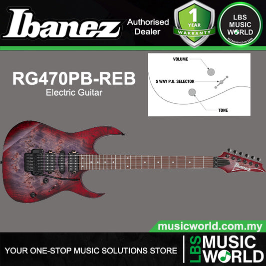 Ibanez RG470PB Meranti Body Jatoba Fretboard Electric Guitar with HSH Pickup - Red Eclipse Burst
