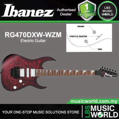 Ibanez RG470DXW Meranti Body Jatoba Fretboard Electric Guitar with HSH Pickup - Wine Red Frozen Matte