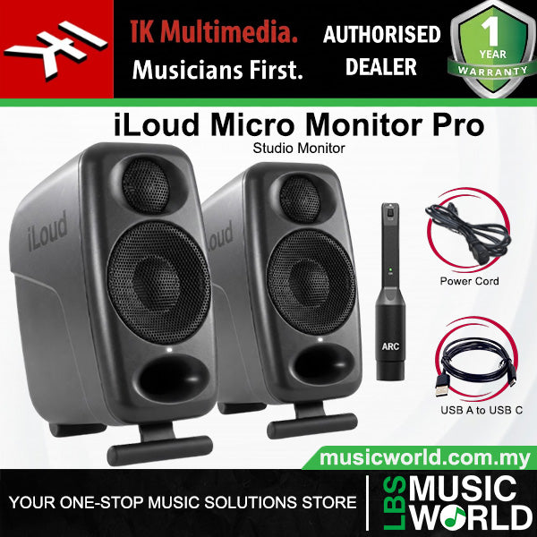 IK Multimedia iLoud Micro Monitor Pro Compact Studio Monitor Speaker Pair - Black