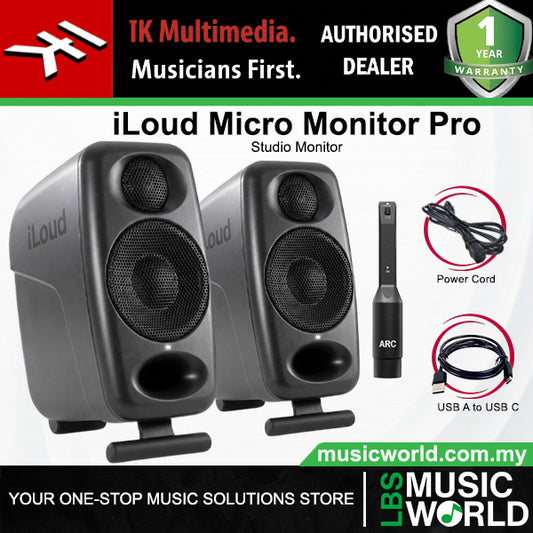 IK Multimedia iLoud Micro Monitor Pro Compact Studio Monitor Speaker Pair - Black