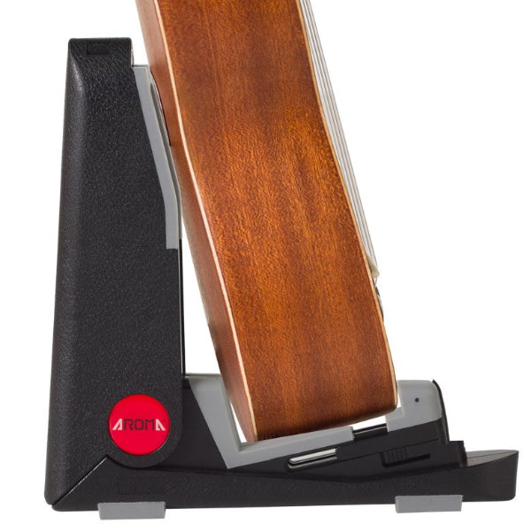 Aroma AUS02 Violin Or Ukulele Stand Metal Adjustable Foldable Holder - Black