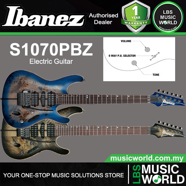 Ibanez S1070PBZ African Mahogany Body Rosewood Fretboard Electric Guitar with HSH Pickup