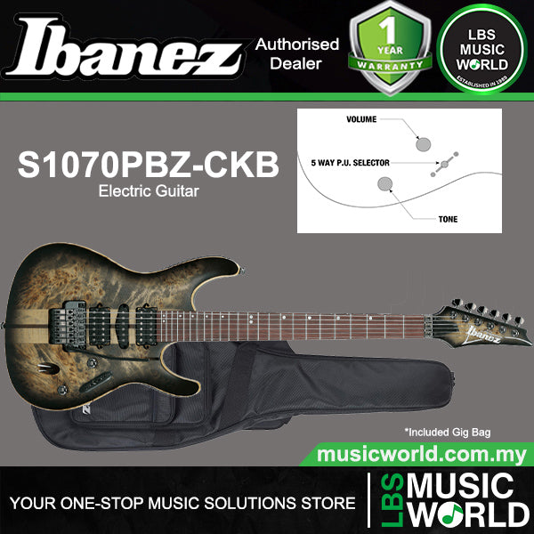 Ibanez S1070PBZ African Mahogany Body Rosewood Fretboard Electric Guitar with HSH Pickup