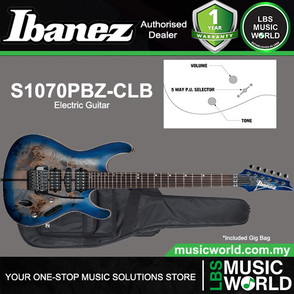 Ibanez S1070PBZ African Mahogany Body Rosewood Fretboard Electric Guitar with HSH Pickup