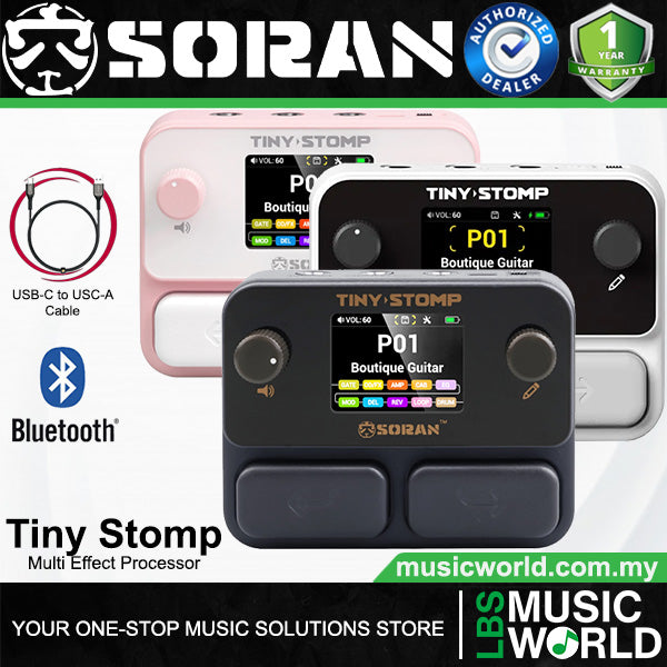 SORAN Tiny Stomp Multi Effect Electric Guitar and Bass Processor with Dual Mode Bluetooth