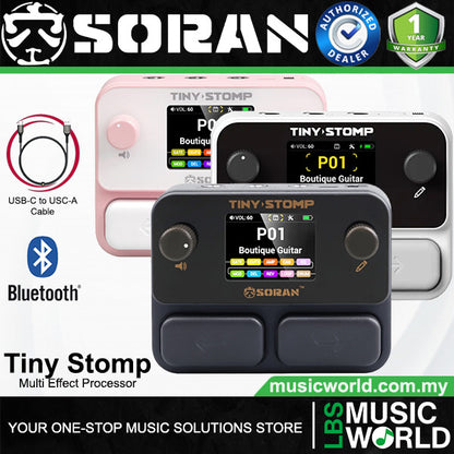 SORAN Tiny Stomp Multi Effect Electric Guitar and Bass Processor with Dual Mode Bluetooth
