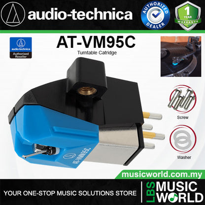 Audio Technica AT-VM95C Dual Moving Magnet Turntable Cartridge Pin - Blue (ATVM95C)