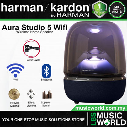 Harman Kardon Aura Studio 5 WiFi Wireless Home Speaker with Ambient Lighting (Black)