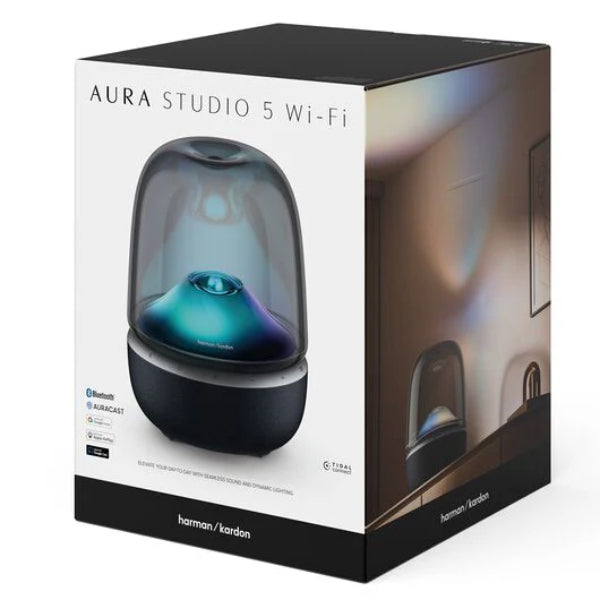Harman Kardon Aura Studio 5 WiFi Wireless Home Speaker with Ambient Lighting (Black)