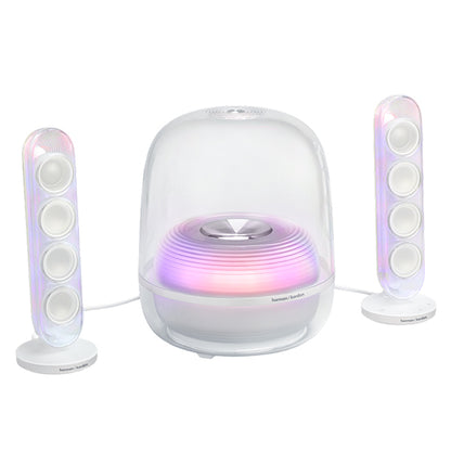 Harman Kardon SoundSticks 5 Wireless Wi-Fi Bluetooth Transparent Speaker System - White