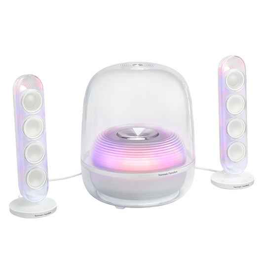Harman Kardon SoundSticks 5 Wireless Wi-Fi Bluetooth Transparent Speaker System - White