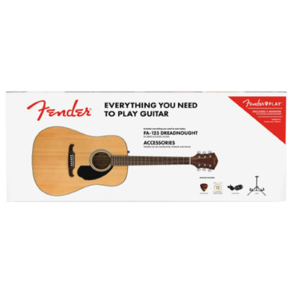 Fender FA-125 Laminated Spruce Top Dreadnought Acoustic Guitar Pack - Natural (FA125)