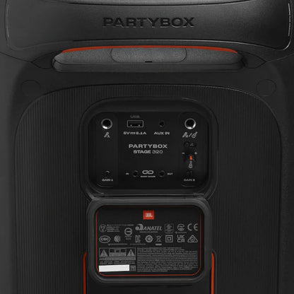JBL PartyBox Stage 320 240 Watt Portable Party Bluetooth Speaker With Wheels