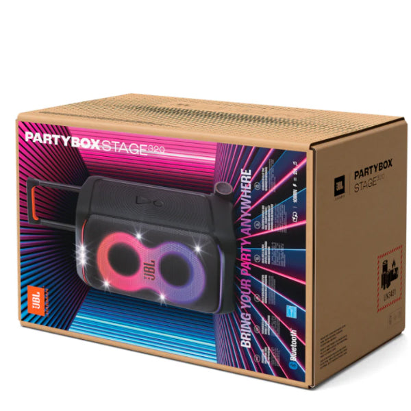 JBL PartyBox Stage 320 240 Watt Portable Party Bluetooth Speaker With Wheels