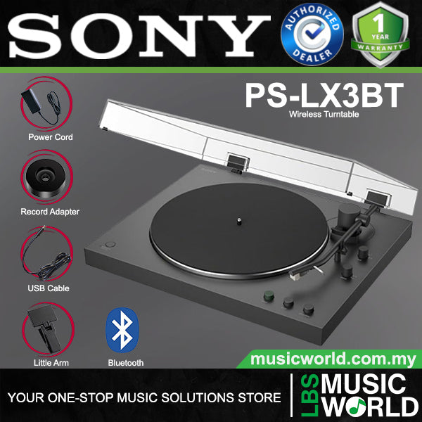 Sony PS-LX3BT Wireless Bluetooth Turntable Vinyl Record Player with Built In Phono Pre Amp (PSLX3BT)