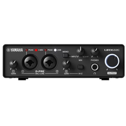 Yamaha Steinberg URX22C 2x2 USB-C Audio Interface with 2 D-PRE Preamps and DSP Effects