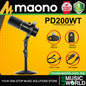 Maono PD200WT USB or XLR Dynamic Cardioid Microphone Podcasters Plug and Play Mic