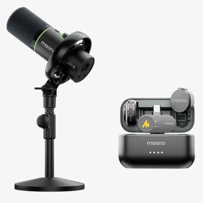 Maono PD200WT USB or XLR Dynamic Cardioid Microphone Podcasters Plug and Play Mic