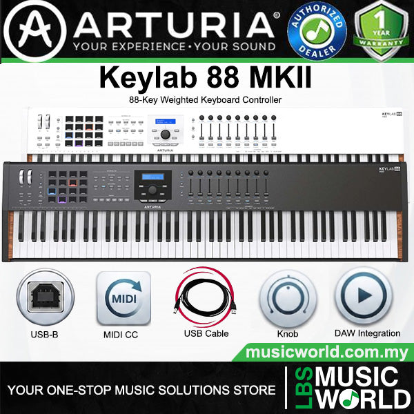 Arturia KeyLab 88 MkII 88 Key Weighted USB MIDI Keyboard Controller With Aftertouch