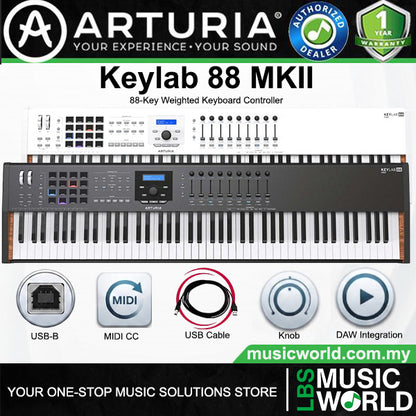Arturia KeyLab 88 MkII 88 Key Weighted USB MIDI Keyboard Controller With Aftertouch