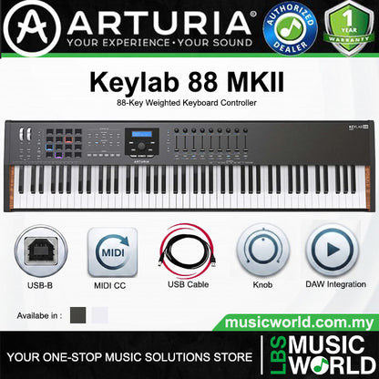 Arturia KeyLab 88 MkII 88 Key Weighted USB MIDI Keyboard Controller With Aftertouch