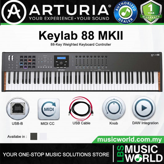 Arturia KeyLab 88 MkII 88 Key Weighted USB MIDI Keyboard Controller With Aftertouch