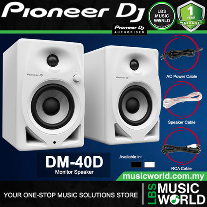 Pioneer DJ DM-40D 38 Watt 4 Inch 2 Way Sound Desktop Studio Monitor Speaker (DM40D)