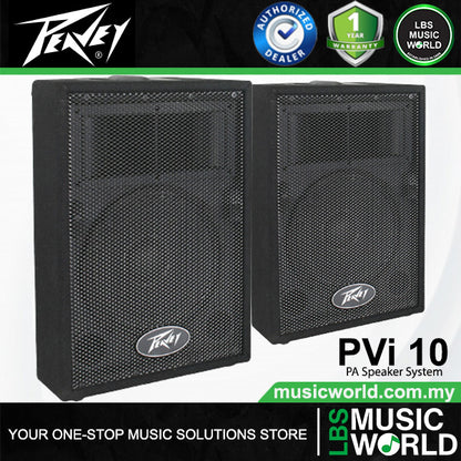 Peavey PVi 10 100 Watt 10 Inch Passive Two Way PA Speaker - Pair (Pvi10)