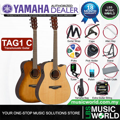 Yamaha TAG1 C 41" Dreadnought Cutaway Solid Spruce TransAcoustic Guitar With Pickup (TAG1C)